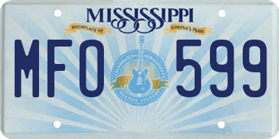 MS license plate MFO599
