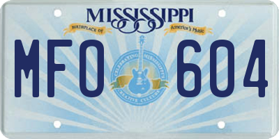 MS license plate MFO604
