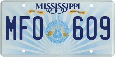MS license plate MFO609