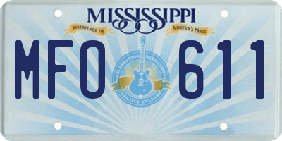 MS license plate MFO611