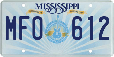 MS license plate MFO612