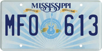 MS license plate MFO613
