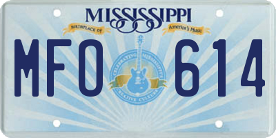 MS license plate MFO614