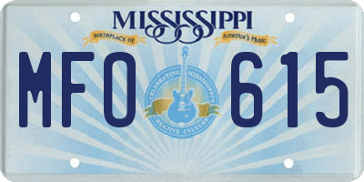MS license plate MFO615