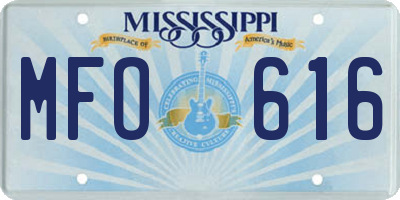 MS license plate MFO616