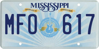 MS license plate MFO617