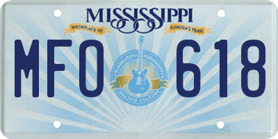 MS license plate MFO618
