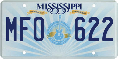 MS license plate MFO622