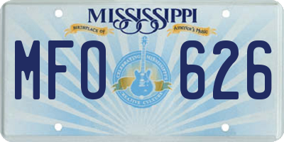 MS license plate MFO626
