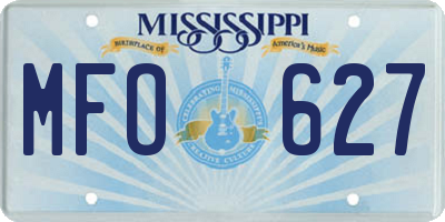 MS license plate MFO627