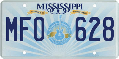 MS license plate MFO628