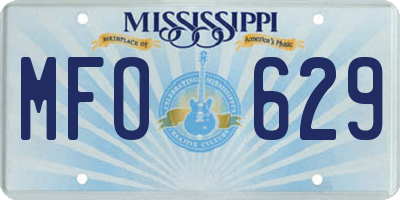MS license plate MFO629