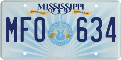 MS license plate MFO634