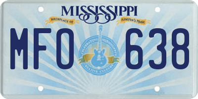 MS license plate MFO638