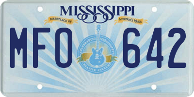 MS license plate MFO642