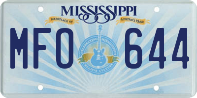 MS license plate MFO644