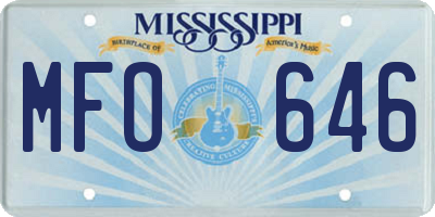 MS license plate MFO646