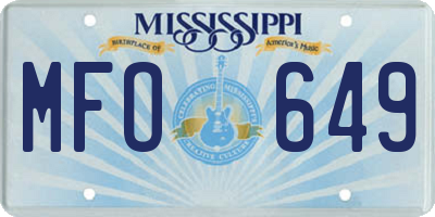 MS license plate MFO649