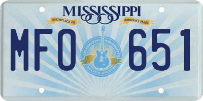 MS license plate MFO651