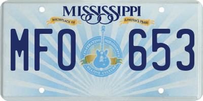 MS license plate MFO653