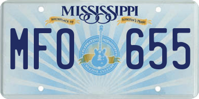 MS license plate MFO655