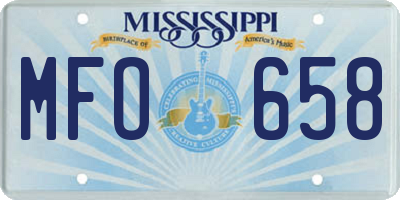 MS license plate MFO658