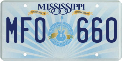 MS license plate MFO660