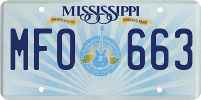 MS license plate MFO663