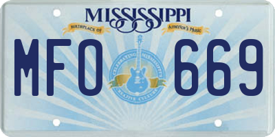 MS license plate MFO669