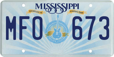 MS license plate MFO673