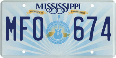 MS license plate MFO674