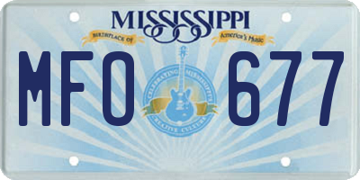 MS license plate MFO677