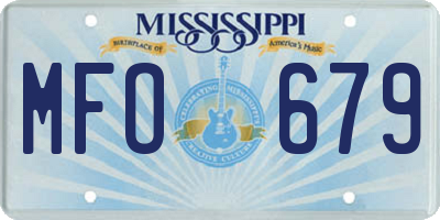 MS license plate MFO679