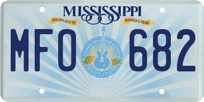 MS license plate MFO682