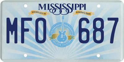 MS license plate MFO687