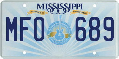MS license plate MFO689
