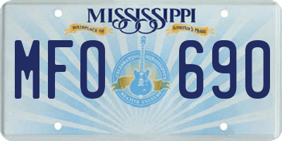 MS license plate MFO690
