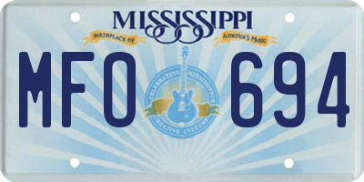 MS license plate MFO694