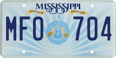 MS license plate MFO704