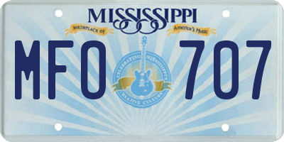 MS license plate MFO707