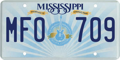 MS license plate MFO709