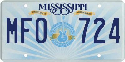 MS license plate MFO724