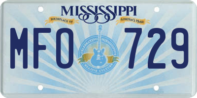 MS license plate MFO729