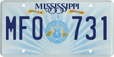 MS license plate MFO731