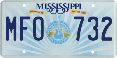MS license plate MFO732