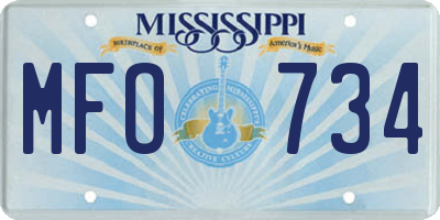 MS license plate MFO734