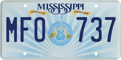 MS license plate MFO737