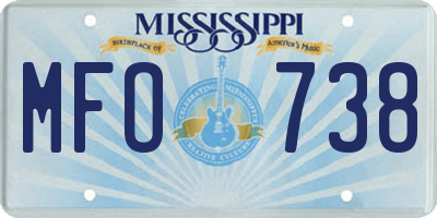 MS license plate MFO738