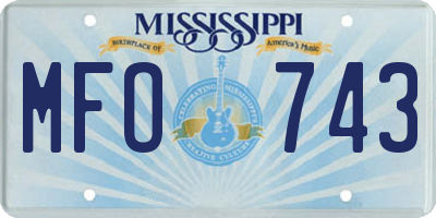 MS license plate MFO743