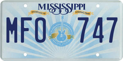MS license plate MFO747